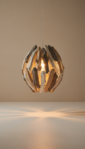 Driftwood glass pendant lamp