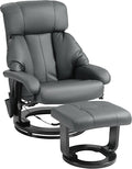 Massage Recliner Chair Ottoman 360 Swivel Leather Gray